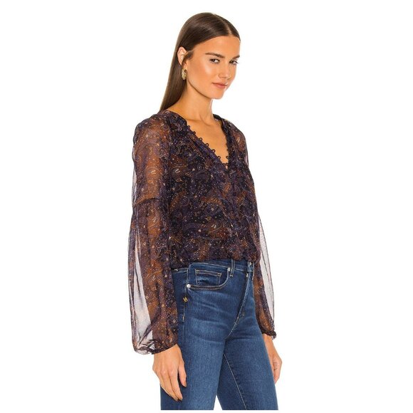 Veronica Beard Silk Long Sleeve Jayce Blouse - Picture 1 of 10